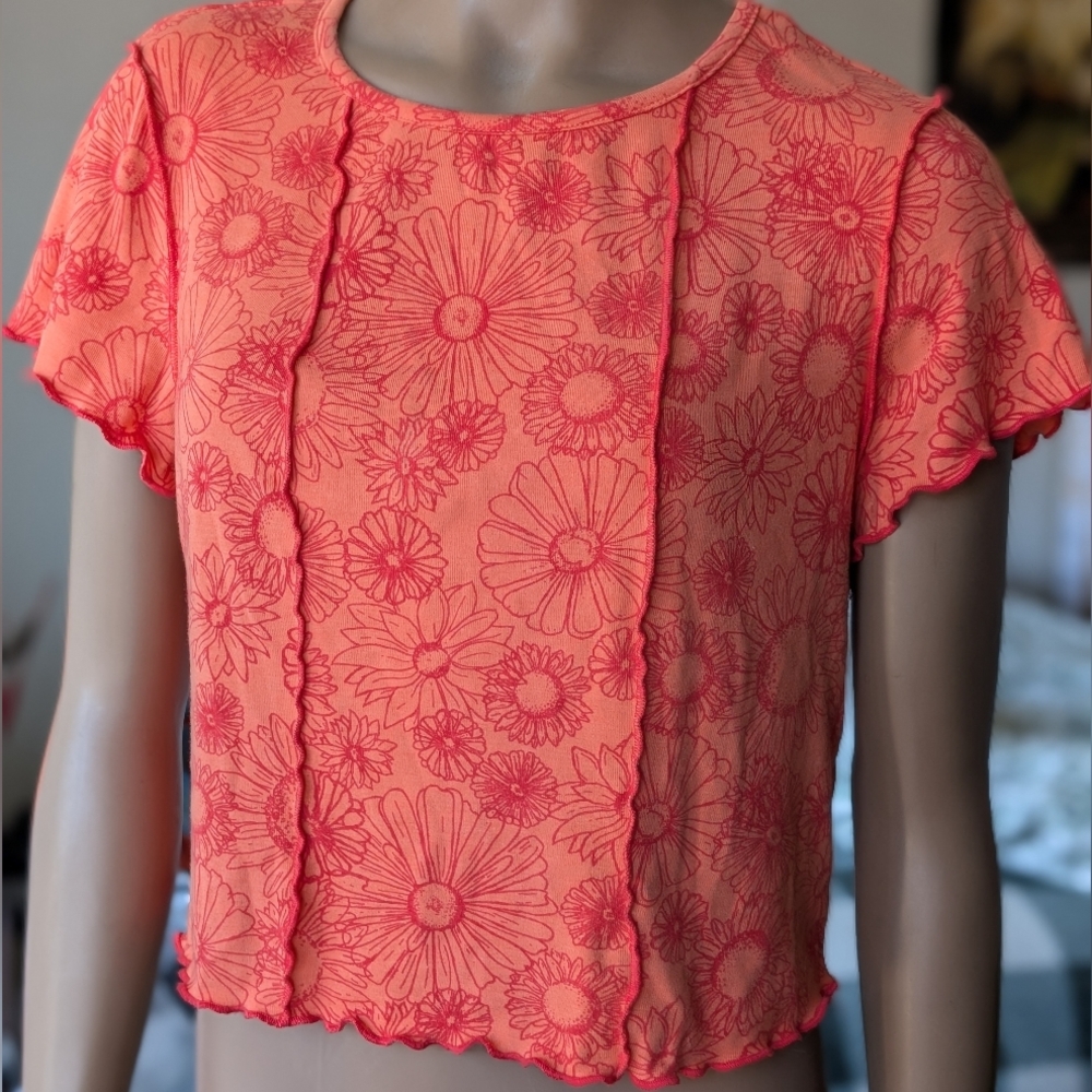 Floral Orange Crop Top